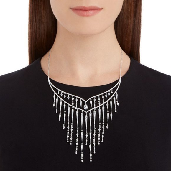 STUNNING! NIB $300 SWAROVSKI FLAME CRYSTAL STATEMENT NECKLACE - Picture 3 of 4